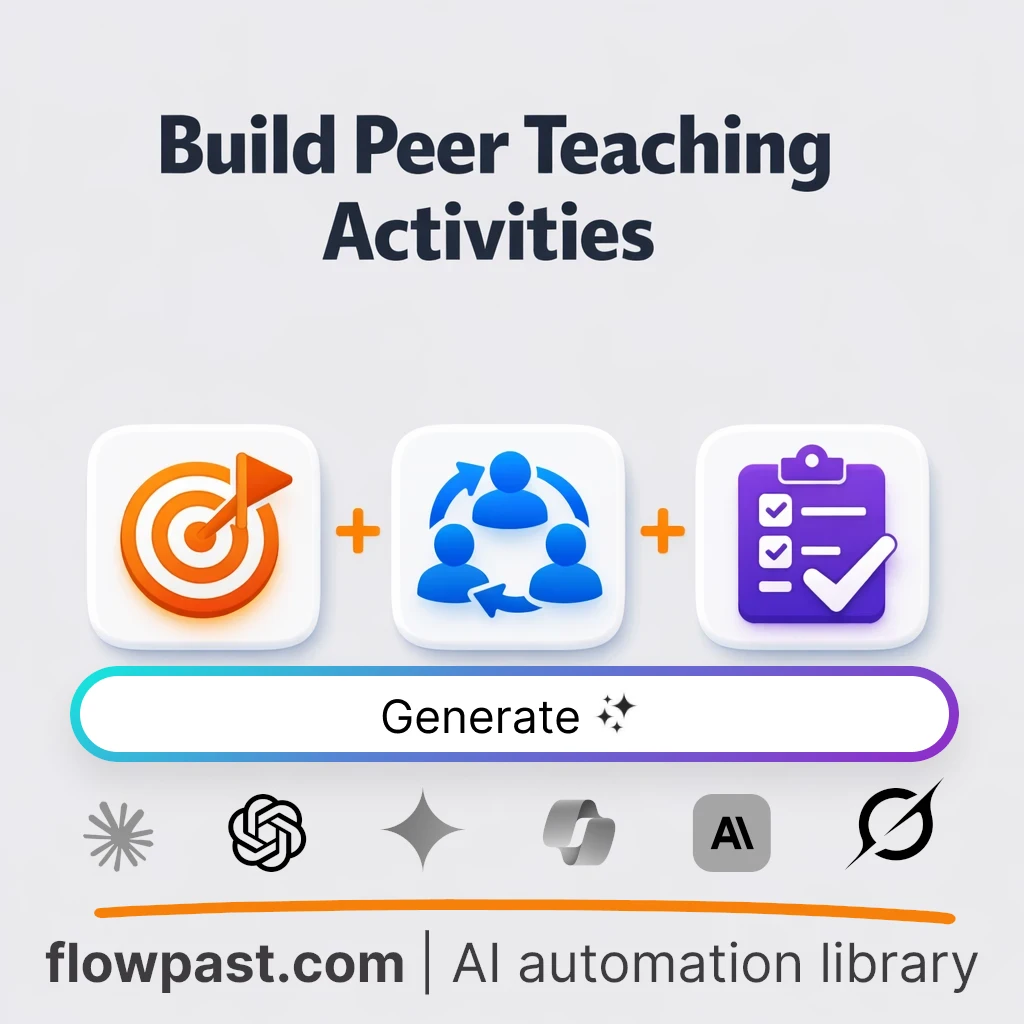 Peer Teaching Activities Planner AI Prompt - AI prompt template
