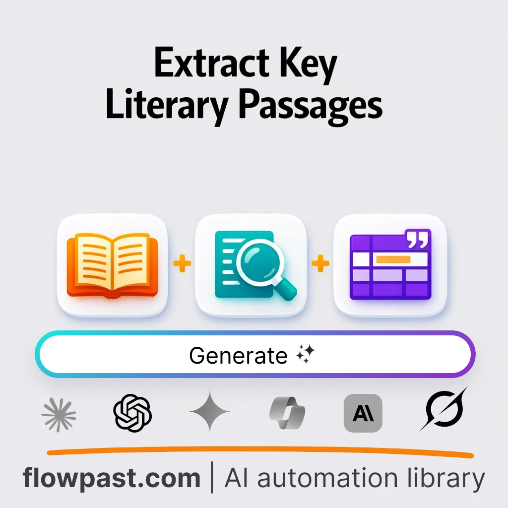 Extract Key Literary Passages AI Prompt - AI prompt template