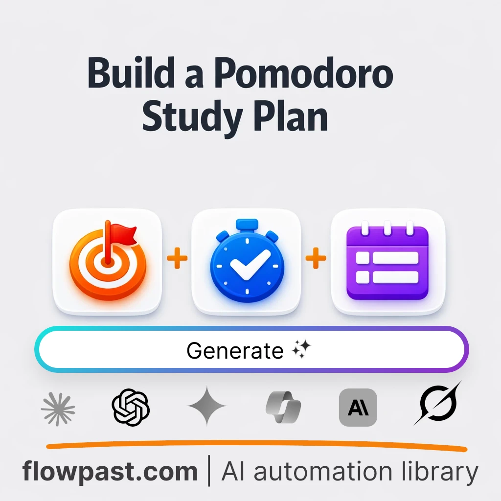 Create a Pomodoro Study Plan AI Prompt - AI prompt template