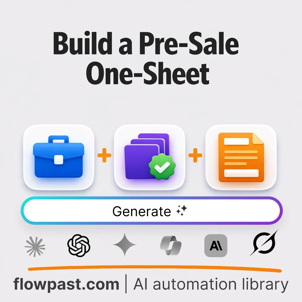 Build a Pre-Sale Info Sheet with this AI Prompt - AI prompt template