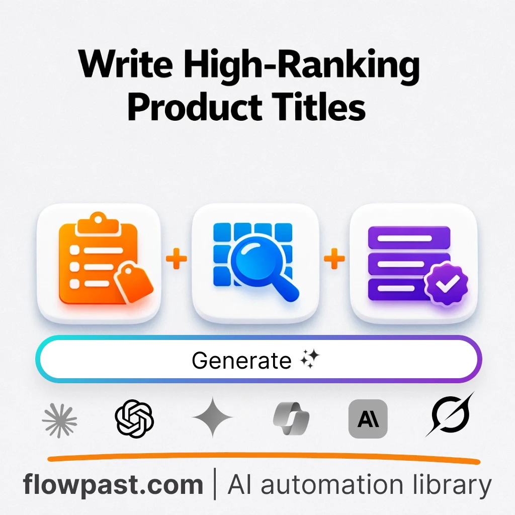E-commerce Product Title Generator AI Prompt - AI prompt template